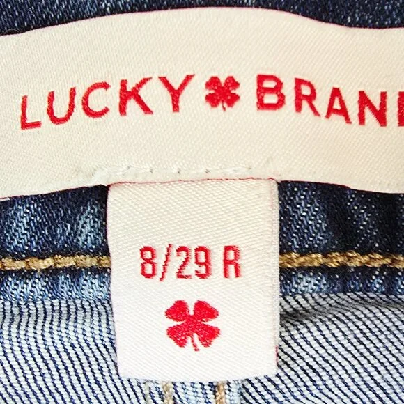 Lucky Brand Sweet Mid Rise Straight 29X32 Womens Size 8/29 Blue Denim Logo Jeans - Picture 6 of 14